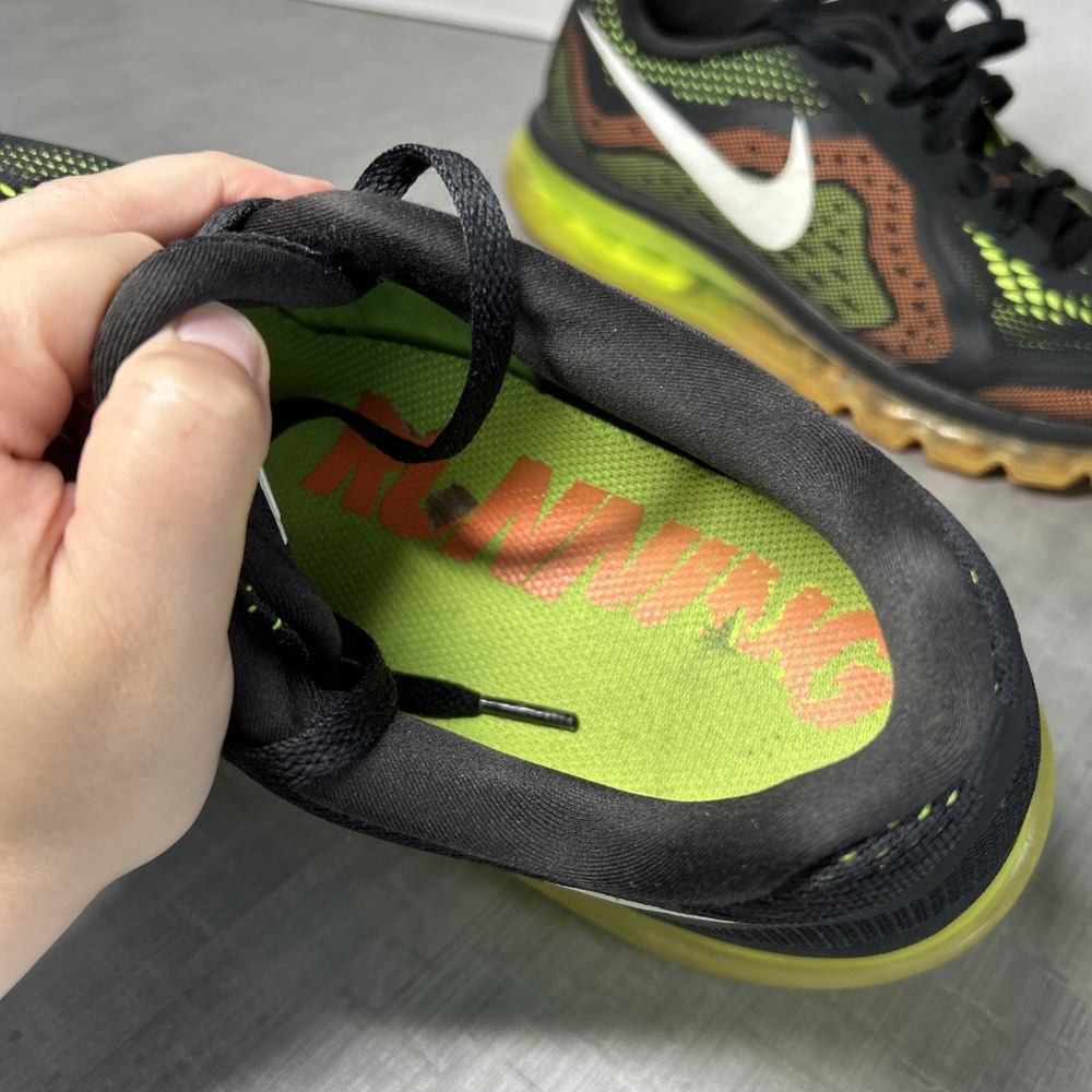 Nike Air Max 2014 Mens Size 12 Black Atomic Orange Volt Green Great *Minor Flaw - Picture 9 of 10